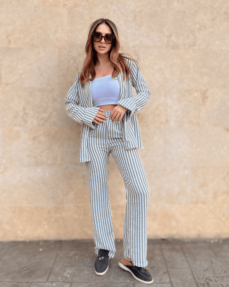 Striped Linen Set