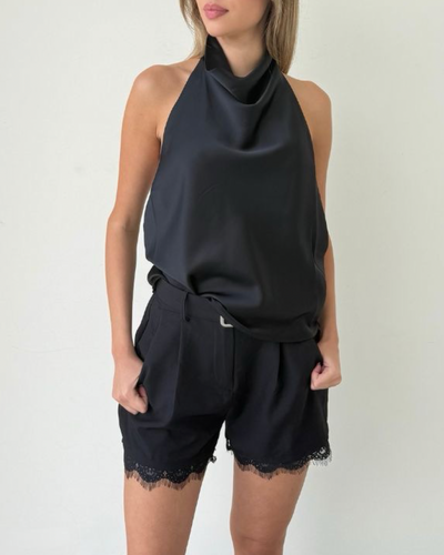 Lace Detail Tailored Shorts