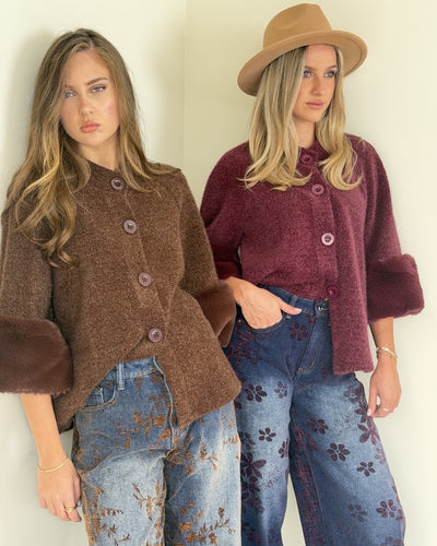 Furry Cuff Cardigan