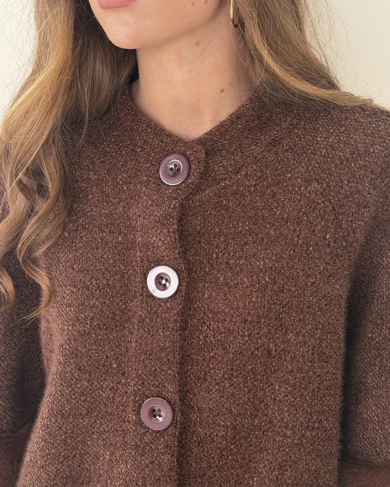 Furry Cuff Cardigan