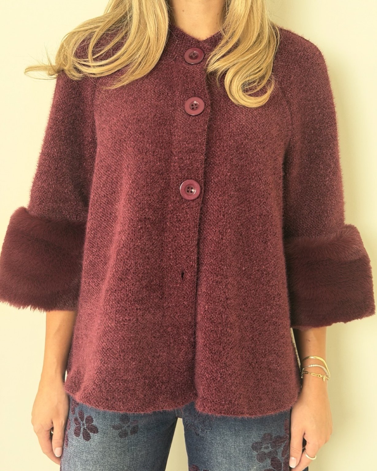 Furry Cuff Cardigan