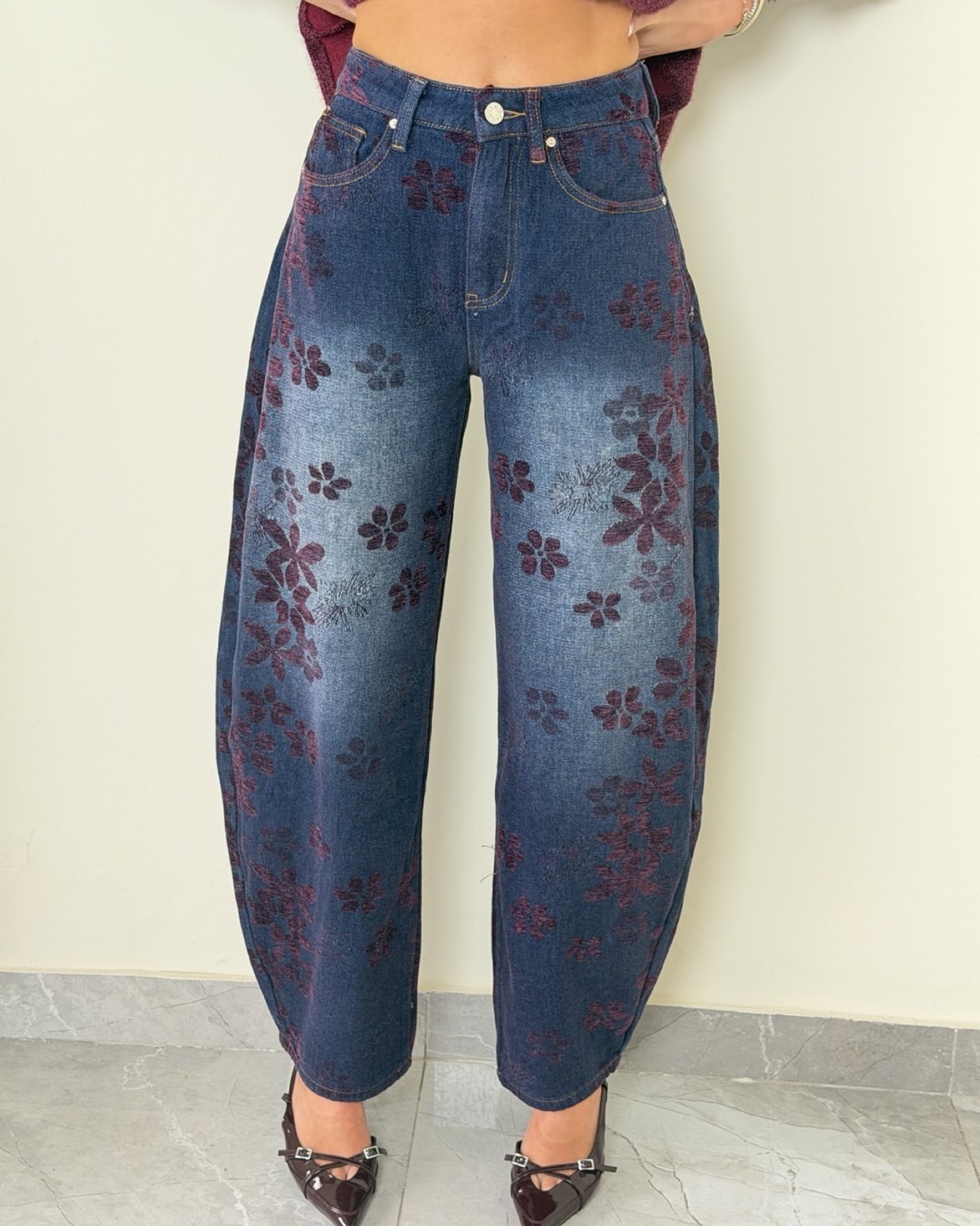 Floral Balloon Jeans