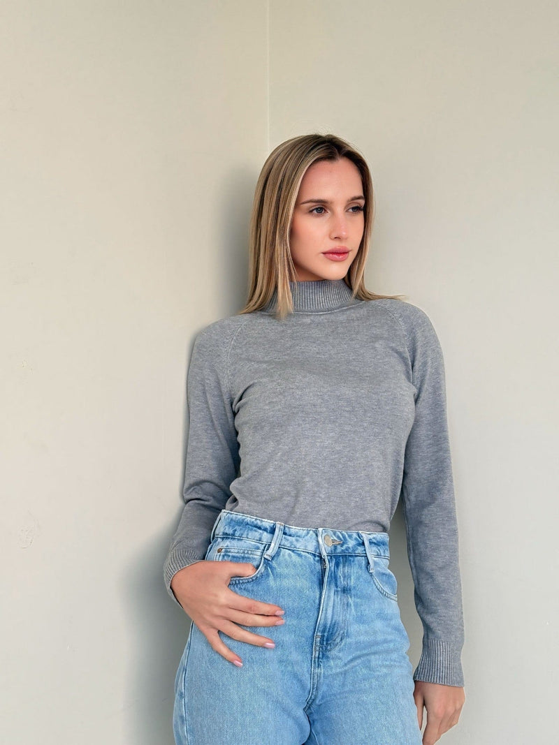 Maya High Neck Wool Top