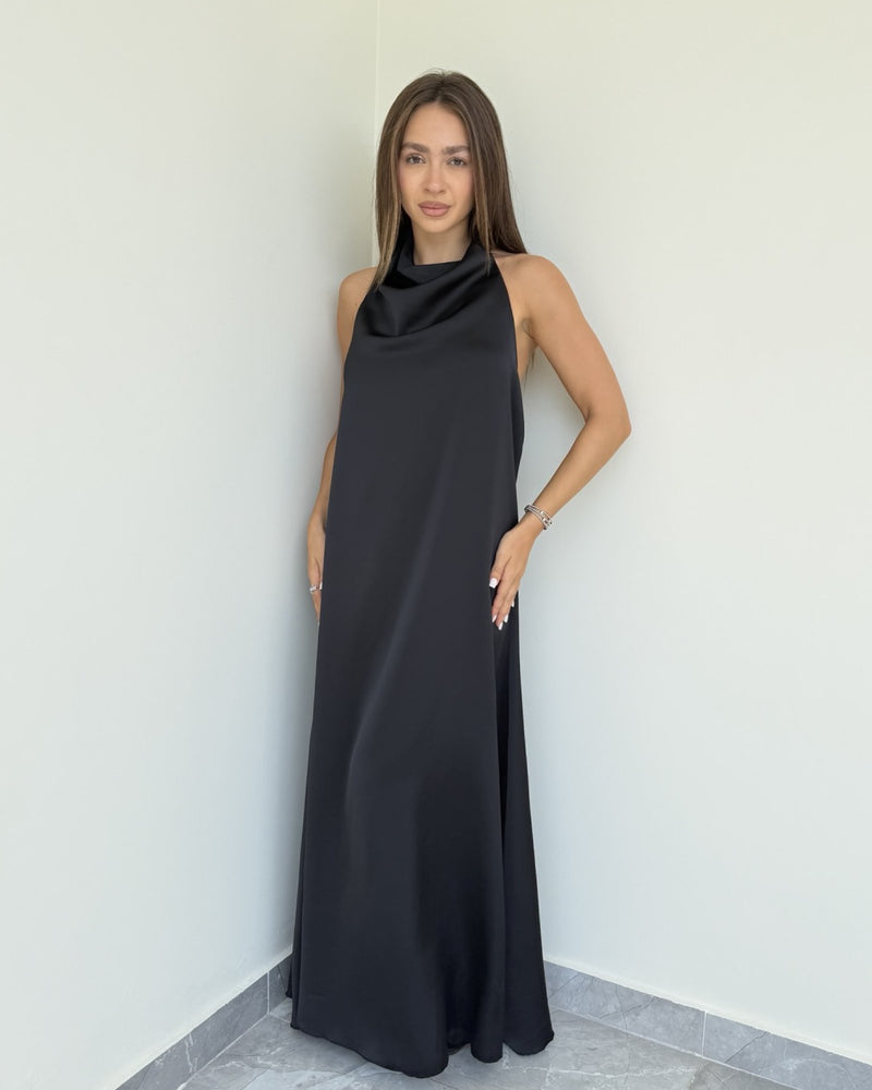 Alessia Halter Neck Silk Dress