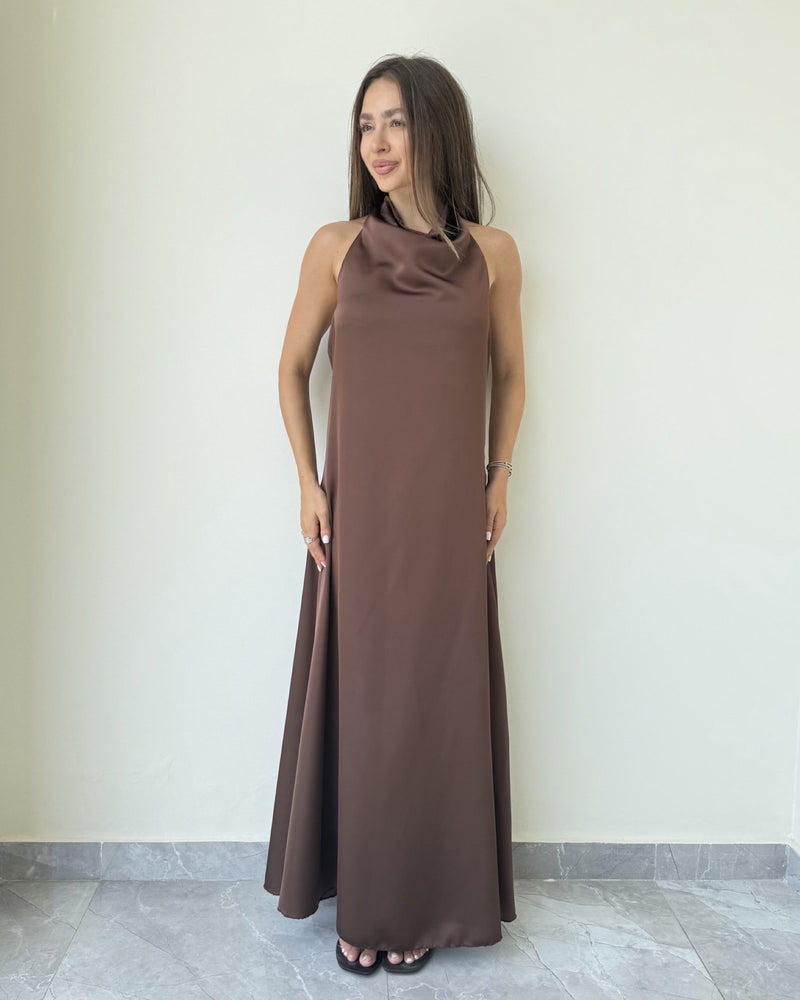 Alessia Halter Neck Silk Dress