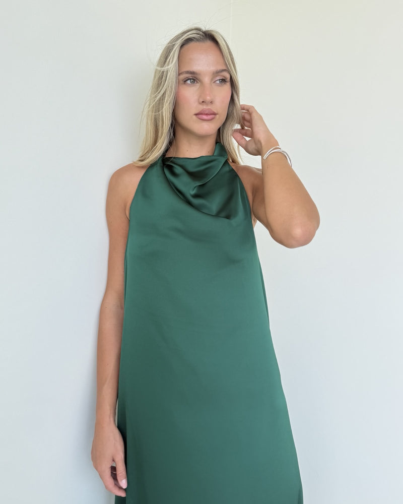 Alessia Halter Neck Silk Dress