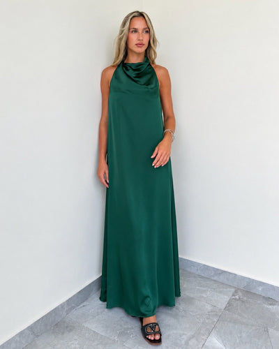 Alessia Halter Neck Silk Dress