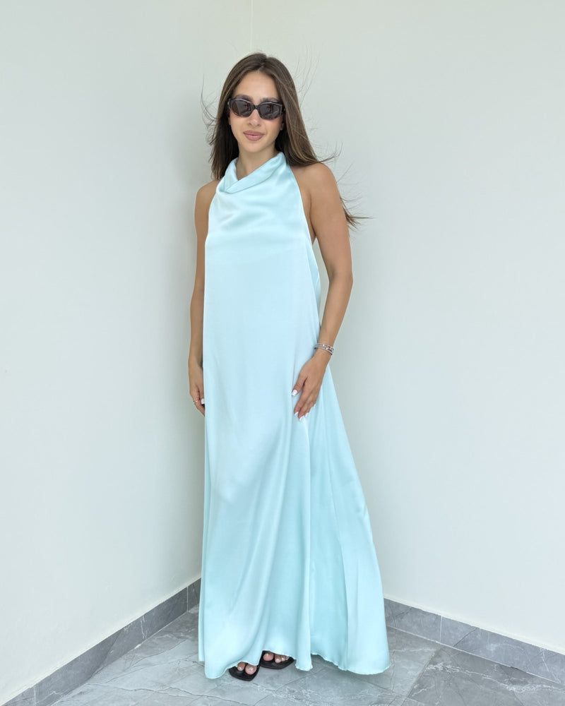 Alessia Halter Neck Silk Dress