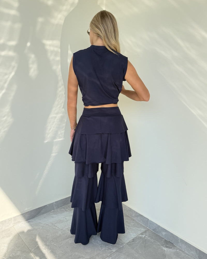 Bonbon Ruffle Set With Sleeveless Top