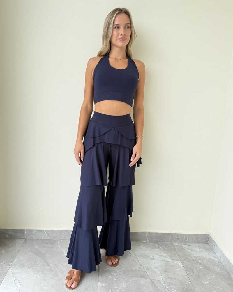 Bonbon Ruffle Set With Halter Neck Top