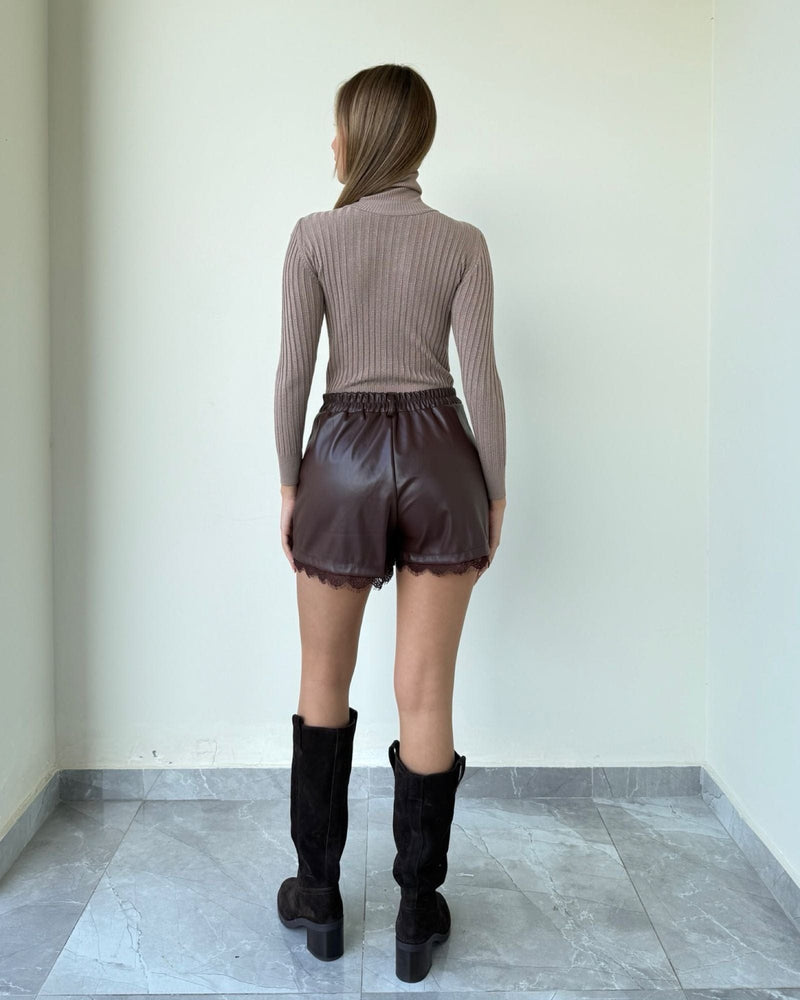 Gia Leather Lace Shorts