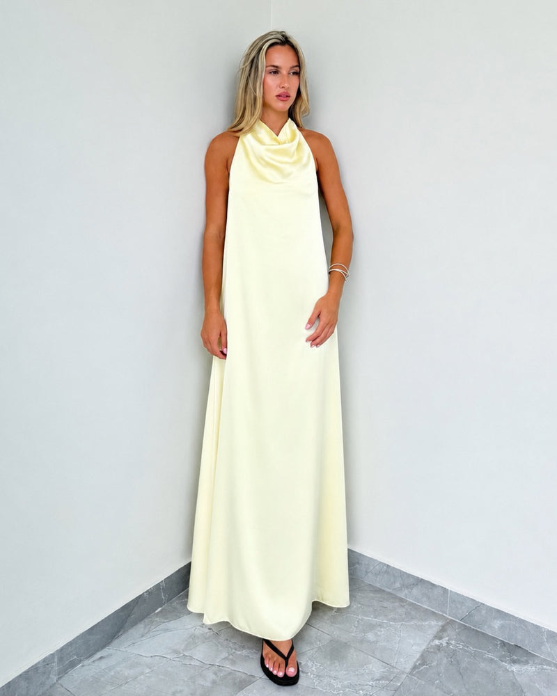 Alessia Halter Neck Silk Dress