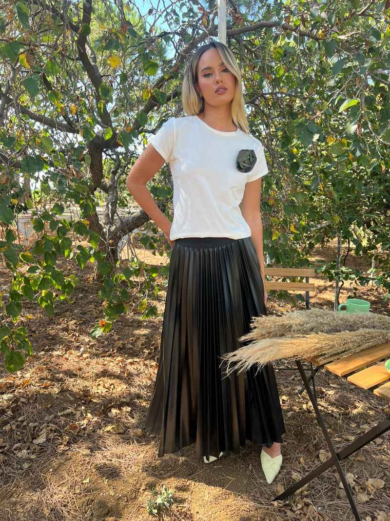 Sienna Leather long skirt