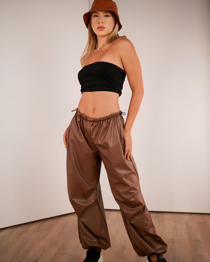 Haya Cargo leather Pants